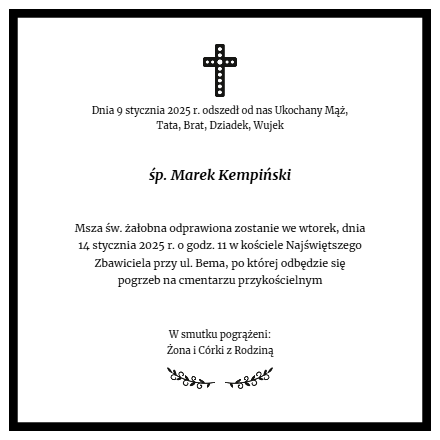 Nekrolog - Marek Kempiński